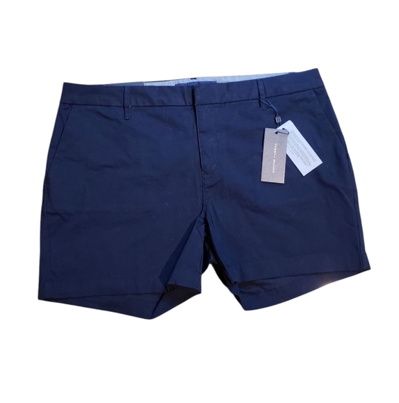 Tommy Hilfiger Navy Hollywood Flat Front Dress Shorts Size 12 - Picture 1 of 7